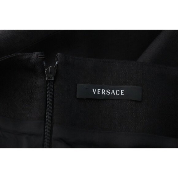 Gianni Versace Women's 44 Black Straight & Pencil Midi Skirt Back Zipper - Picture 9 of 14
